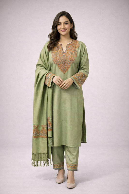 3PC Sozni Work Pheran Set