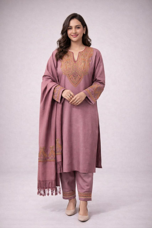 3PC Sozni Work Pheran Set