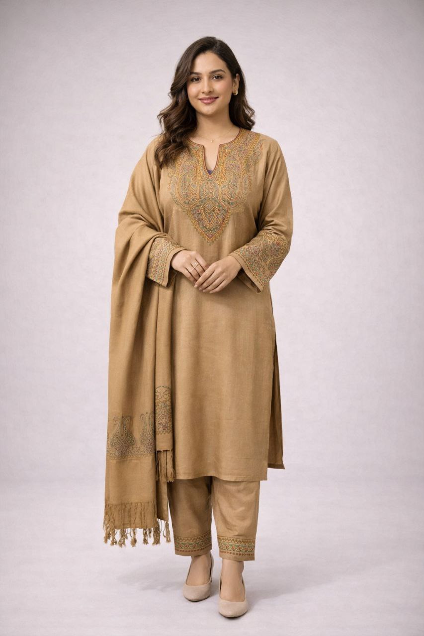 3PC Sozni Work Pheran Set